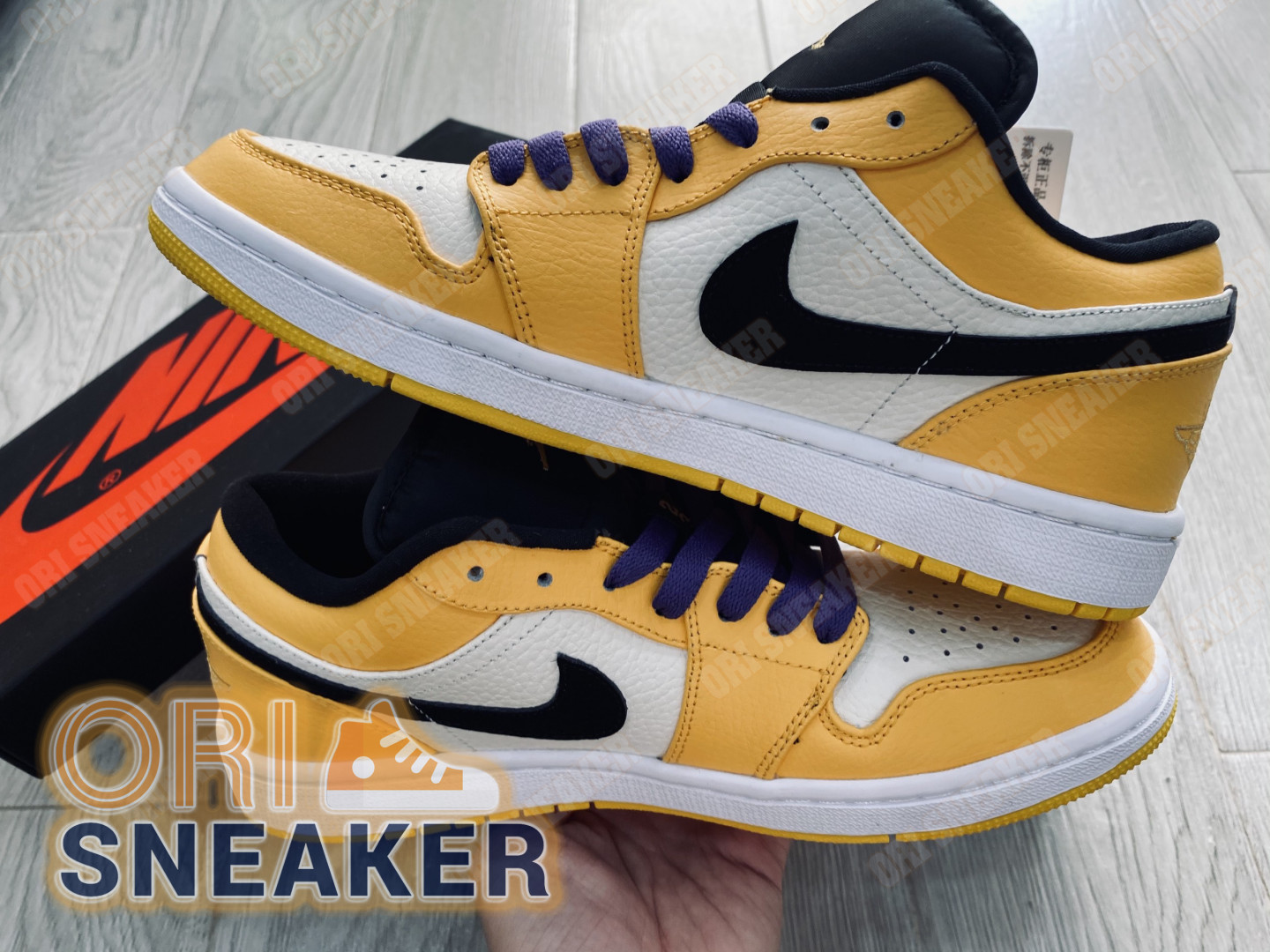 Nike Air Jordan 1 Low Lakers Yellow White Black