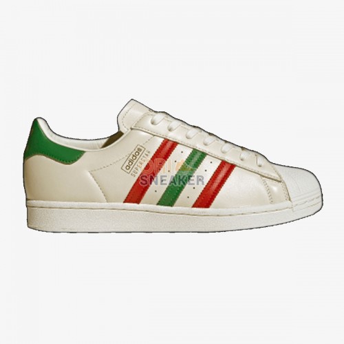 Adidas Superstar Off White Scarlet Green