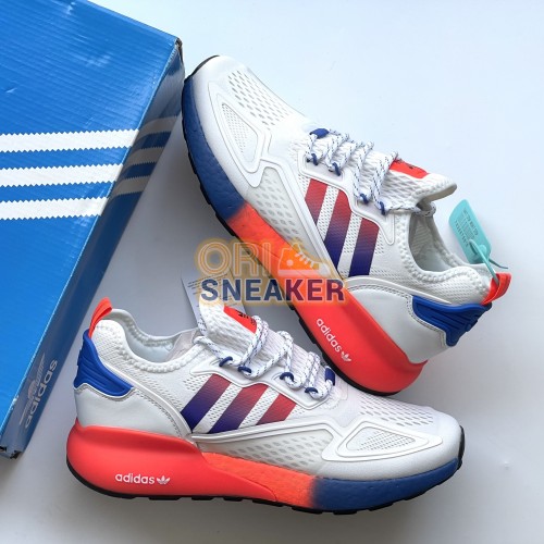 Adidas ZX 2K Boost White Solar Red Blue